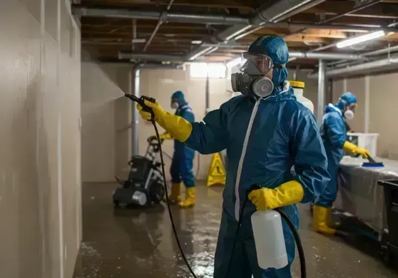 Basement Sanitization and Antimicrobial Treatment process in South Temple, PA