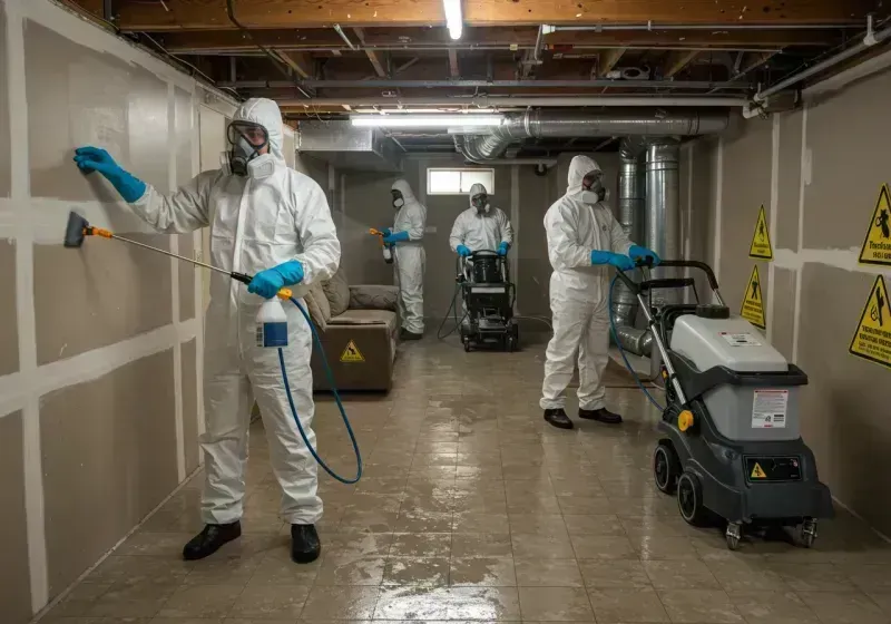 Basement Moisture Removal and Structural Drying process in South Temple, PA